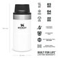 Termo puodelis The Trigger-Action Travel Mug Classic 0.25 l, baltas цена и информация | Termosai, termopuodeliai | pigu.lt