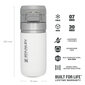 Stanley termo butelis The Quick Flip Water Bottle Go, 0.47 l, baltas kaina ir informacija | Termosai, termopuodeliai | pigu.lt