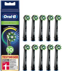 наконечники щеток ORAL-B CROSSACTION ЧЕРНЫЕ 10 шт. цена и информация | Насадки для электрических зубных щеток | pigu.lt