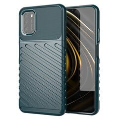 Thunder Case Flexible Tough Rugged Cover TPU Case, skirtas Xiaomi Poco M3 / Xiaomi Redmi 9T, žalias kaina ir informacija | Telefono dėklai | pigu.lt