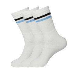 Sportin vyriškos kojinės Bisoks 3P 11011k white/2 stripes black/light blue kaina ir informacija | Vyriškos kojinės | pigu.lt