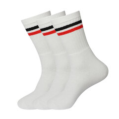 Спортивные носки в комплекте 3 пары Bisoks 11011k white/2 stripes black/red цена и информация | Мужские носки | pigu.lt