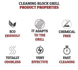 Блок очистки c ручкой от нагара Cleaning Block Grill 8 шт. цена и информация | Инвентарь для уборки и принадлежности | pigu.lt