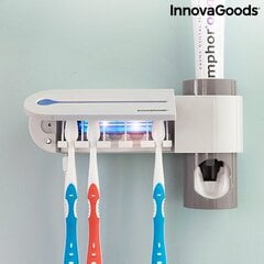 УФ-стерилизатор зубной щетки с подставкой и дозатором зубной пасты Smiluv InnovaGoods цена и информация | Аксессуары для ванной комнаты | pigu.lt