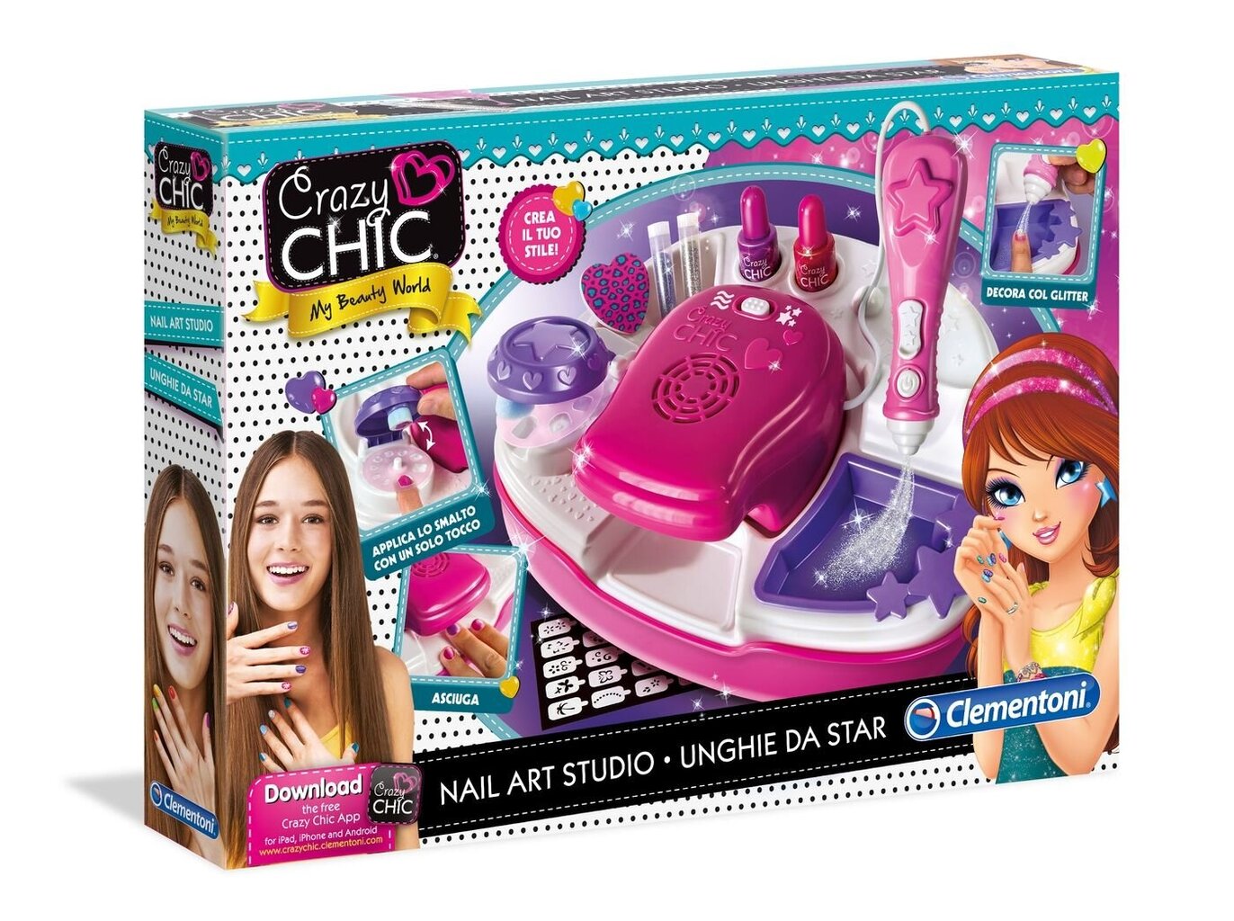 Grožio rinkinys Clementoni Crazy chic 78257 kaina ir informacija | Žaislai mergaitėms | pigu.lt