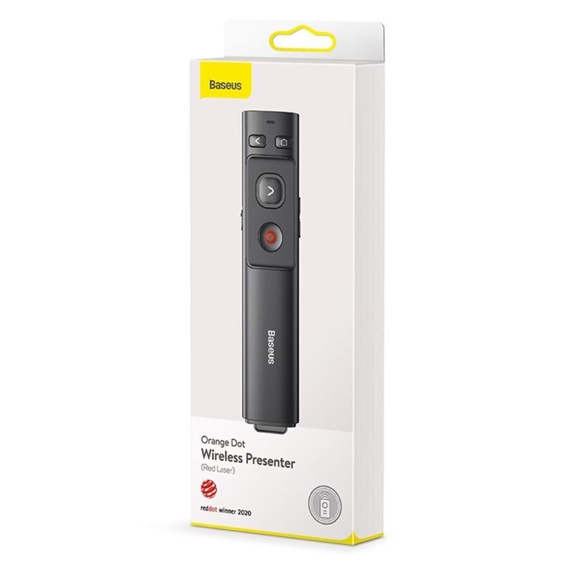 Lazerinė rodyklė Baseus Orange Dot Wireless Presenter (Red Laser), pilka ACFYB-0G kaina ir informacija | Žibintuvėliai, prožektoriai | pigu.lt