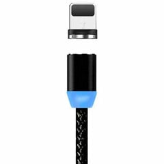 USB magnetinis kabelis Magnetic microUSB, 1.0m, juodas kaina ir informacija | Laidai telefonams | pigu.lt