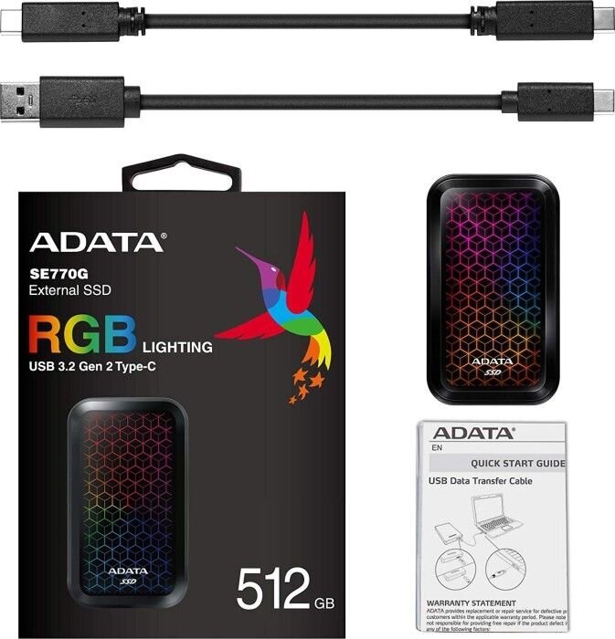 ADATA ASE770G-512GU32G2-CBK kaina ir informacija | Vidiniai kietieji diskai (HDD, SSD, Hybrid) | pigu.lt