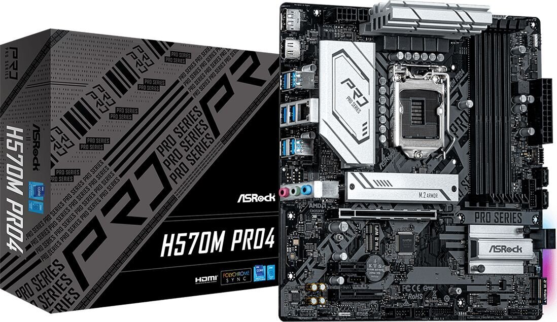 ASRock H570M Pro4 kaina ir informacija | Pagrindinės plokštės | pigu.lt