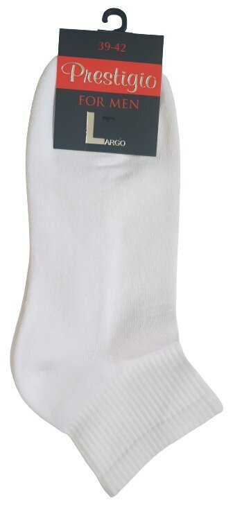 Vyriškos trumpos kilpinės lygios kojinės, baltos kaina ir informacija | Vyriškos kojinės | pigu.lt