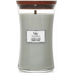 WoodWick ароматическая свеча Lavender & Cedar, 609 г цена и информация | Подсвечники, свечи | pigu.lt