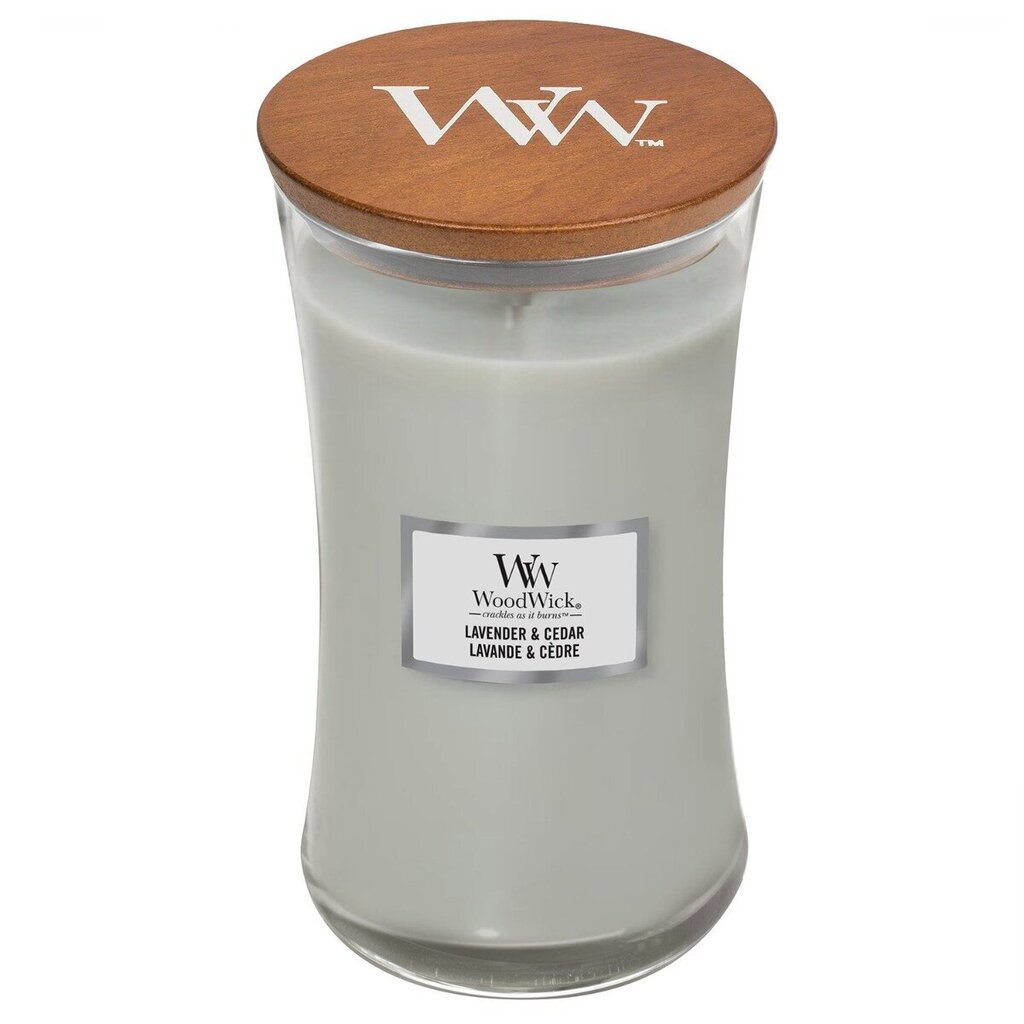 WoodWick kvapioji žvakė Lavender & Cedar, 609 g kaina ir informacija | Žvakės, Žvakidės | pigu.lt