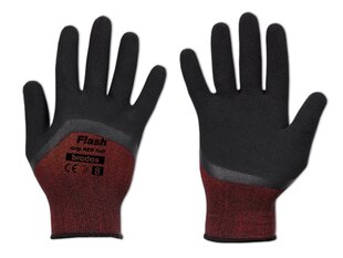 Darbo pirštinės Flash Grip Red Full, padengtos lateksu, 9 d. kaina ir informacija | Darbo pirštinės | pigu.lt