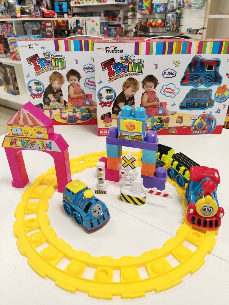 Traukinukas su kaladėlėmis цена и информация | Žaislai kūdikiams | pigu.lt