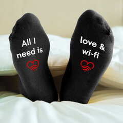 Moteriškos kojinės Love & Wifi, juodos kaina ir informacija | Originalios kojinės | pigu.lt