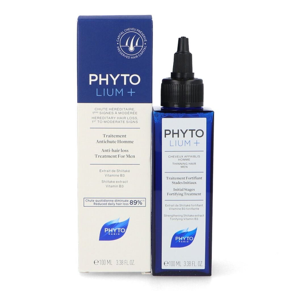 Priemonė vyrams nuo plaukų slinkimo, pasireiškus pirmiesiems plaukų retėjimo požymiams Phyto Lium+ Anti Hair Loss Treatment, 100 ml kaina ir informacija | Priemonės plaukų stiprinimui | pigu.lt