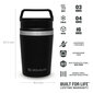 Stanley termo puodelis The Shortstack Travel Mug Adventure, 0.23 l, juodas kaina ir informacija | Termosai, termopuodeliai | pigu.lt