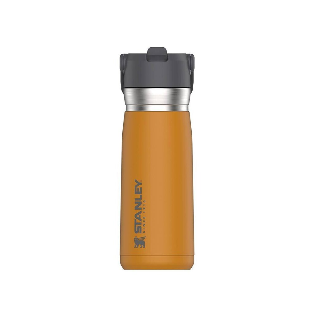 Stanley termo butelis su šiaudeliu The IceFlow Flip Straw Water Bottle Go, 0.65 l, geltonas цена и информация | Termosai, termopuodeliai | pigu.lt
