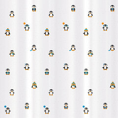 Tatkraft FUNNY PENGUINS Штора для ванной, текстиль, 180х180 сm, 12 колец в комплекте, водоотталкивающий материал цена и информация | Набор акскссуаров для ванной | pigu.lt