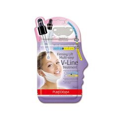 PUREDERM - MULTI STEP V-LINE 2 etapų stangrinanti procedūra smakrui ir žandikaulio linijai, 2g + 8g цена и информация | Маски для лица, патчи для глаз | pigu.lt