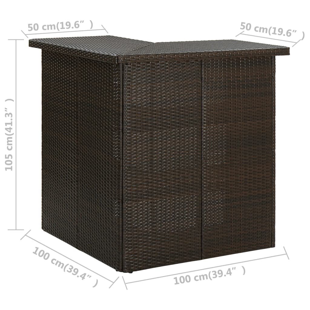 Kampinis baro staliukas, 100x50x105 cm, rudas цена и информация | Virtuvės ir valgomojo stalai, staliukai | pigu.lt