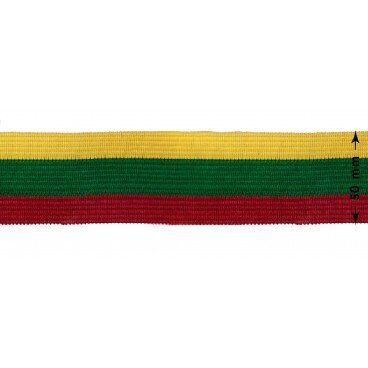 Lietuvos Respublikos trispalvė juostelė 50 mm, 1 m kaina ir informacija | Vėliavos ir jų priedai | pigu.lt