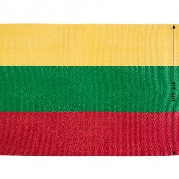 Lietuvos Respublikos trispalvė juostelė 100 mm, 0,2 m kaina ir informacija | Vėliavos ir jų priedai | pigu.lt