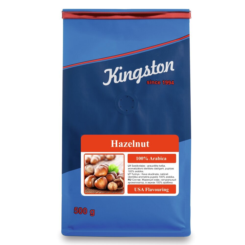 Kingston Hazelnut aromatizuotos kavos pupelės, 500 g kaina ir informacija | Kava, kakava | pigu.lt