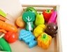 Vaikiškas žaislinis Medinių Pjaustomų Vaisių ir Daržovių Rinkinys su Dėže kaina ir informacija | Žaislai mergaitėms | pigu.lt