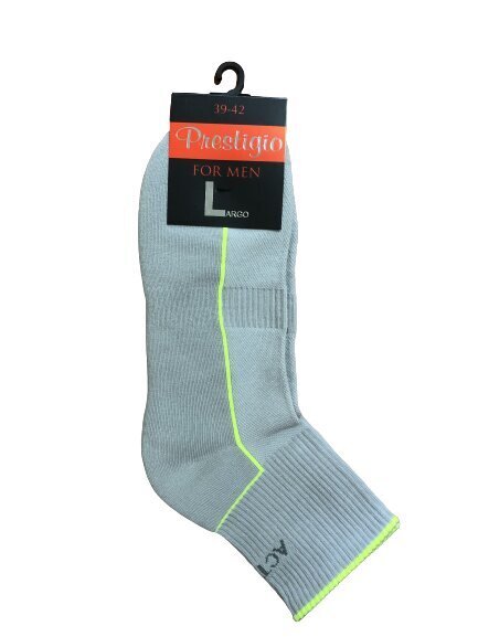 Trumpos frotinės sportinės kojinės su žalia juostele, pilkos kaina ir informacija | Vyriškos kojinės | pigu.lt