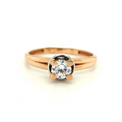 Золотое кольцо с цирконием цена и информация | Кольца | pigu.lt