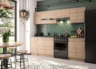 Virtuvinių spintelių komplektas Laguna, rudas kaina ir informacija | Virtuvės baldų komplektai | pigu.lt