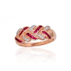 Золотое кольцо с бриллиантами "Золотой Узор XII" из красного золота 585 пробы цена и информация | Кольцо | pigu.lt