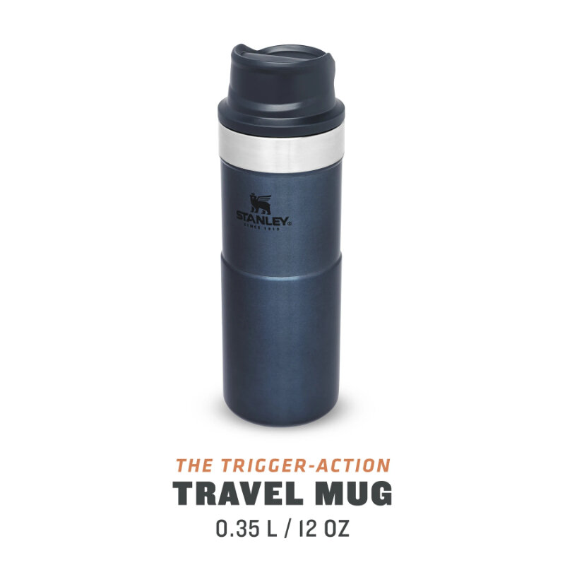 Stanley terminis puodelis The Trigger-Action Travel Mug Classic, 0.35 l, mėlynas цена и информация | Termosai, termopuodeliai | pigu.lt