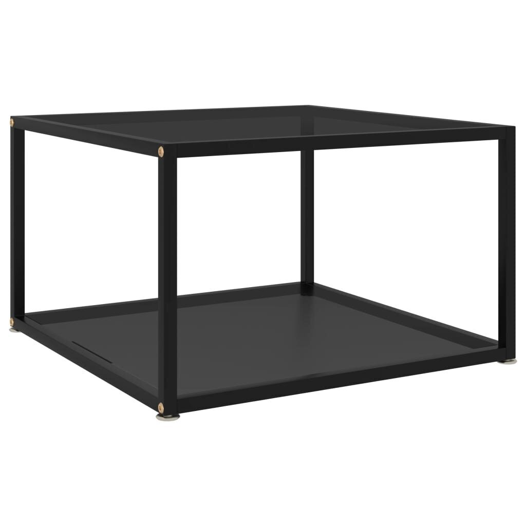 Kavos staliukas, juodas, 60x60x35 cm, grūdintas stiklas цена и информация | Kavos staliukai | pigu.lt