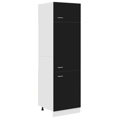 Virtuvės spintelė, 60x57x207 cm, juodos spalvos цена и информация | Кухонные шкафчики | pigu.lt