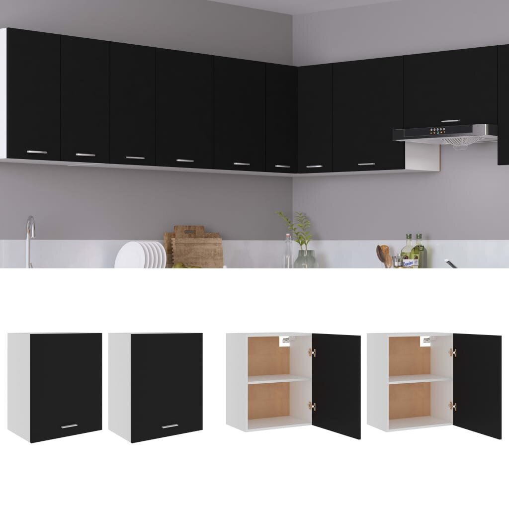 Virtuvės spintelės, 50x31x60 cm, juodos spalvos kaina | pigu.lt