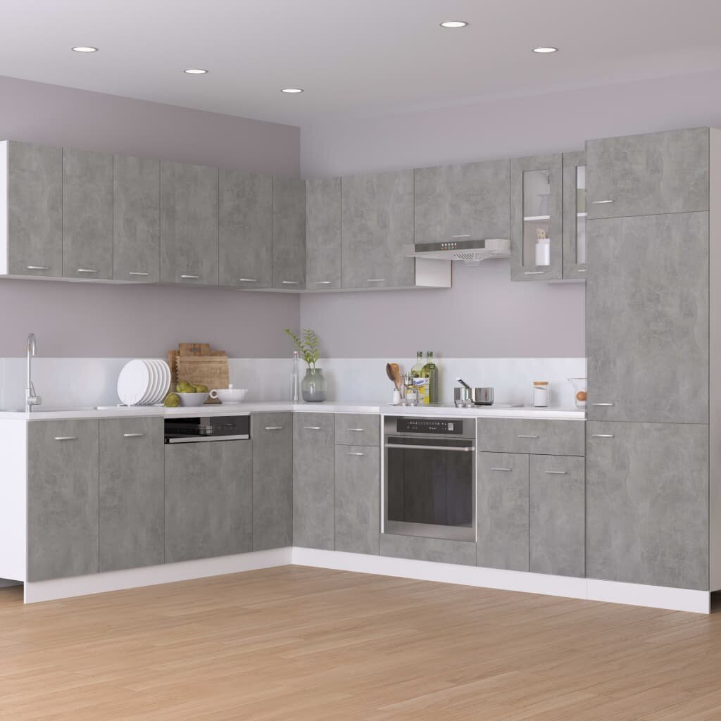 Virtuvės spintelės, 50x31x60 cm, pilkos spalvos, 2 vnt. kaina ir informacija | Virtuvinės spintelės | pigu.lt