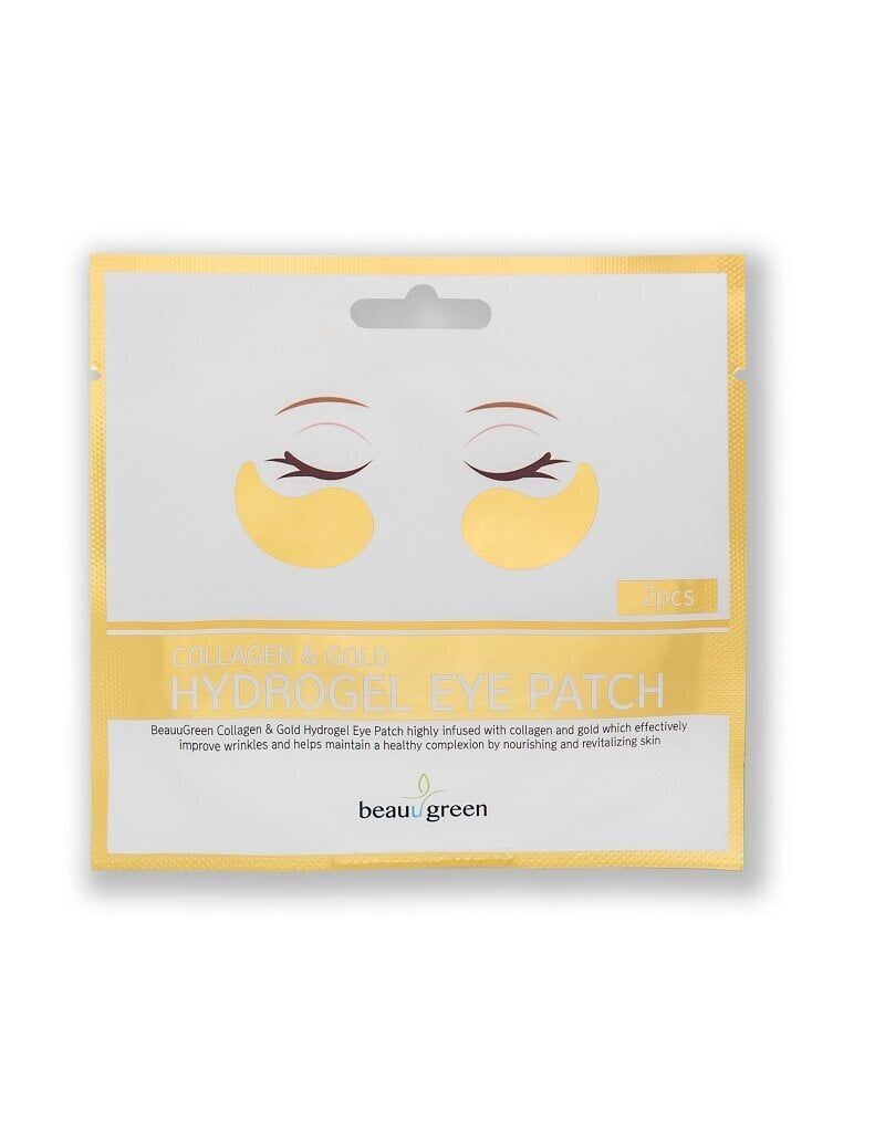 Hidrogelinės paakių pagalvėlės Beauugreen Collagen&Gold, 2 vnt. kaina ir informacija | Veido kaukės, paakių kaukės | pigu.lt