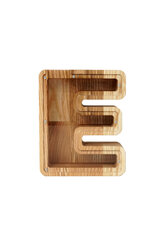 Didelė medinė taupyklė "E" kaina ir informacija | Originalios taupyklės | pigu.lt