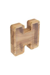 Деревянная копилка буква «H» цена и информация | Оригинальные копилки | pigu.lt