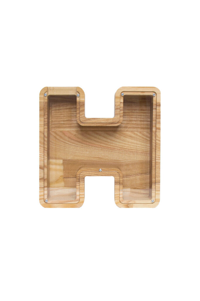 Didelė medinė taupyklė "H" цена и информация | Originalios taupyklės | pigu.lt