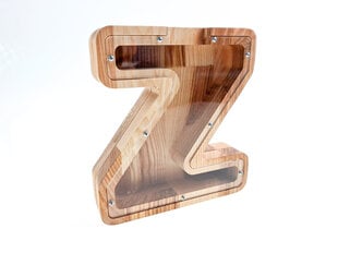 Didelė medinė taupyklė "Z" kaina ir informacija | Originalios taupyklės | pigu.lt