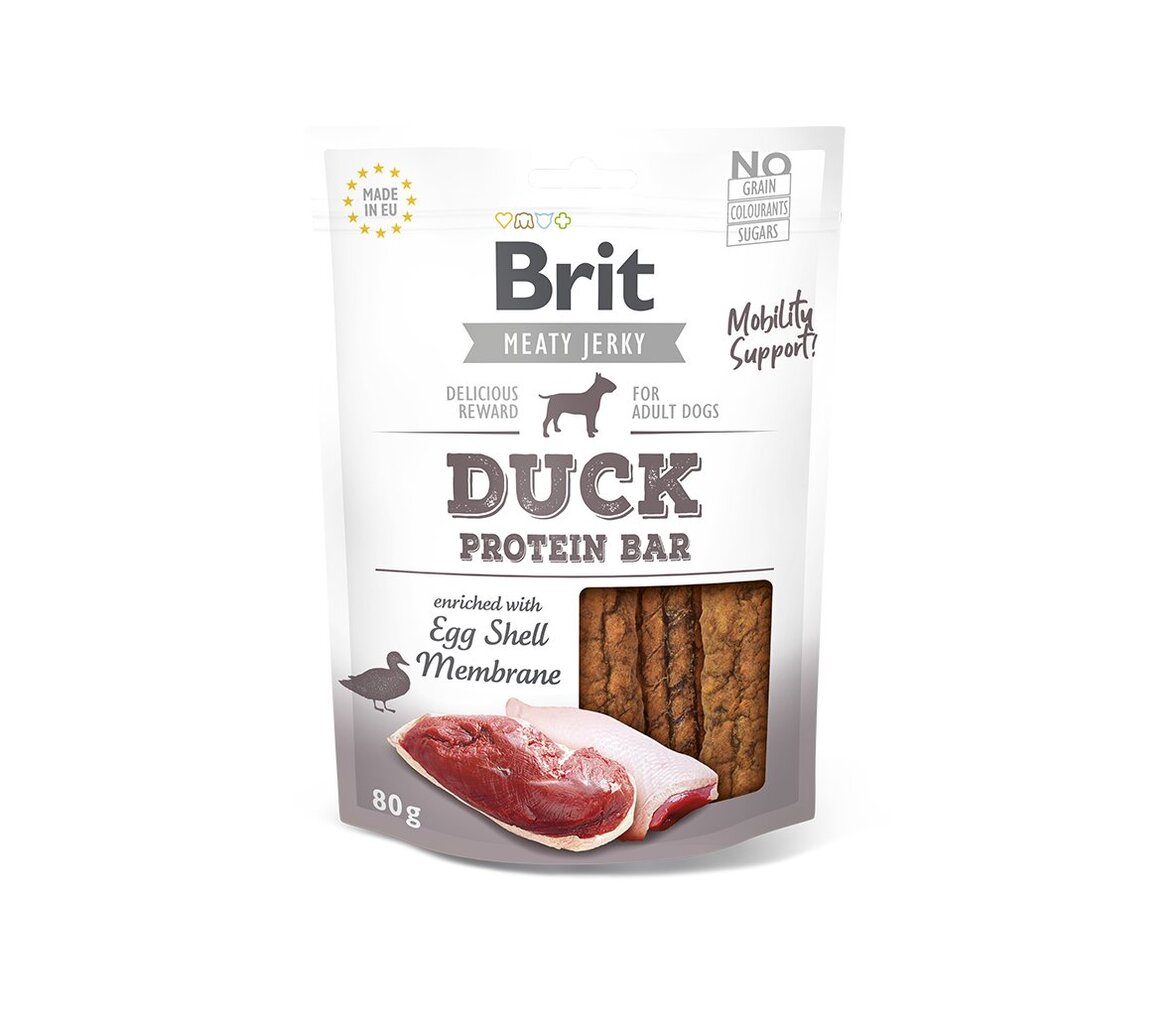 Brit Jerky Duck Protein Bar skanėstas šunims su antiena 80g kaina ir informacija | Skanėstai šunims | pigu.lt