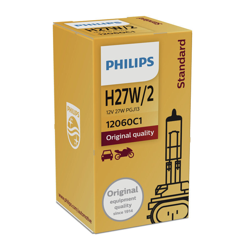 Automobilinė lemputė Philips 12V H27W/2 27W PGJ13 цена и информация | Automobilių lemputės | pigu.lt