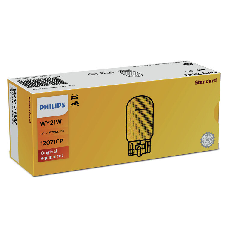 Automobilinė lemputė Philips 12V WY21W 21W W3x16D Amber kaina ir informacija | Automobilių lemputės | pigu.lt