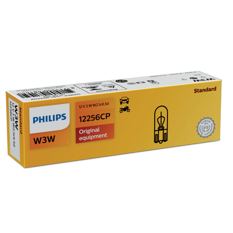 Automobilinė lemputė Philips 12V W3W 3W W12,1x9,5d цена и информация | Automobilių lemputės | pigu.lt