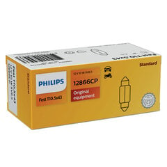 Automobilinė lemputė Philips 12V 10W T10.5x43 SV8.5 kaina ir informacija | Automobilių lemputės | pigu.lt