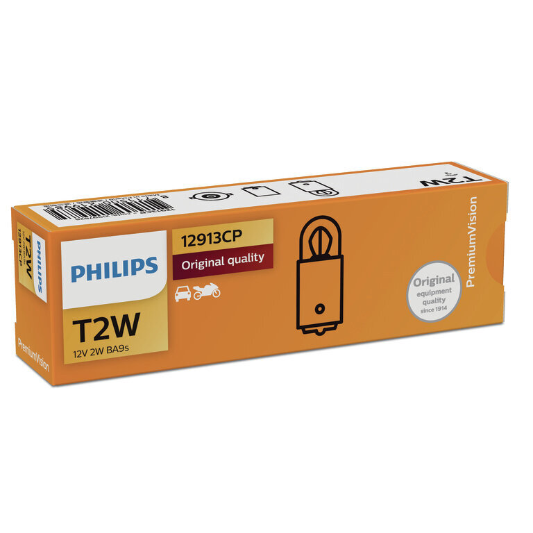 Automobilio lemputė Philips 12V 2W BA9s kaina ir informacija | Automobilių lemputės | pigu.lt