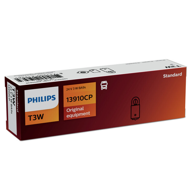 Automobilinė lemputė Philips 24V T3W BA9S T8.5x21.5 kaina ir informacija | Automobilių lemputės | pigu.lt